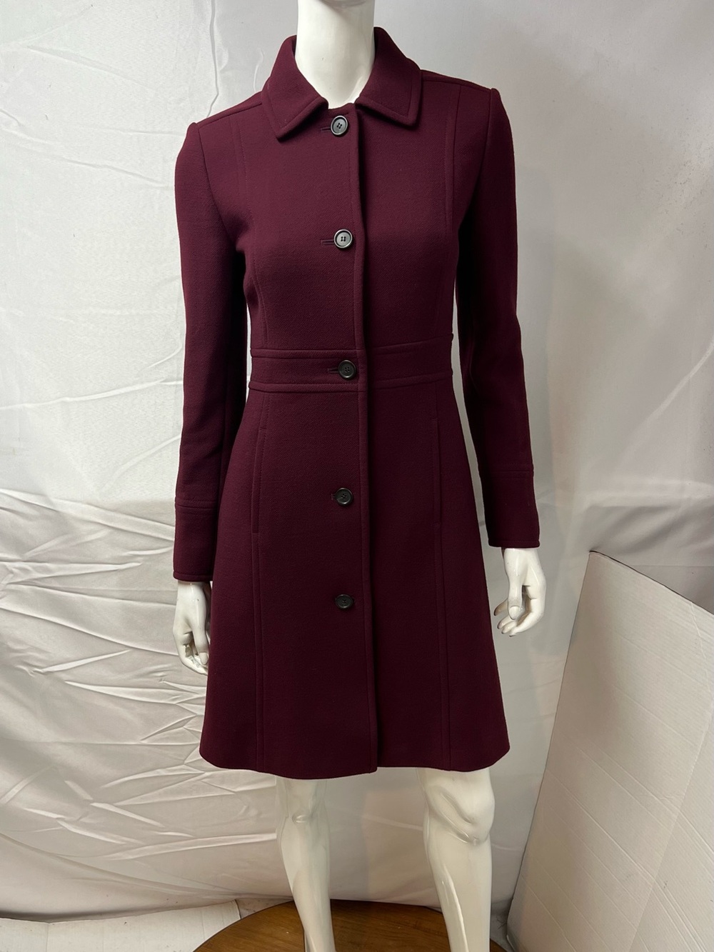 J.Crew Women’s Size 2 Deep Plum Wool Lady Day Pea Coat - Picture 8 of 11
